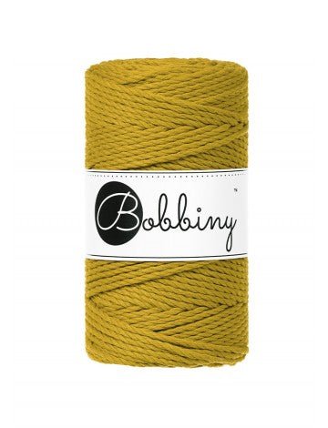 Bobbiny MACRAME ROPES 3PLY 3MM Spicy Yellow | Knitting yarn shop / dzijas veikals