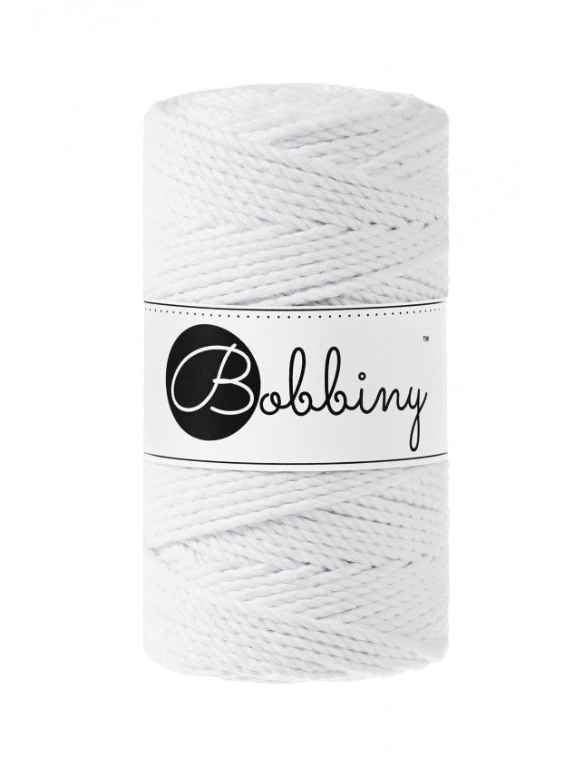 Bobbiny MACRAME ROPES 3PLY 3MM White | Knitting yarn shop / dzijas veikals