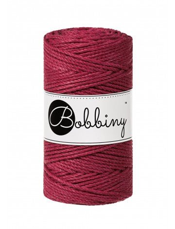 Bobbiny MACRAME ROPES 3PLY 3MM Wine Red | Knitting yarn shop / dzijas veikals