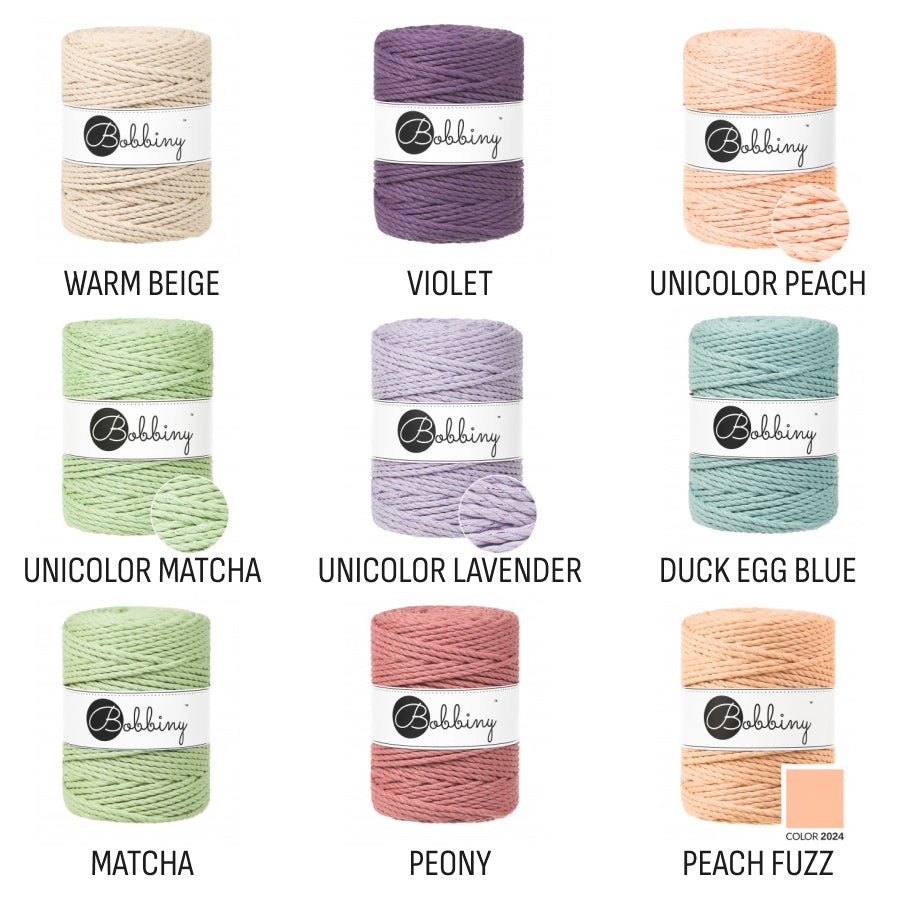 Bobbiny MACRAME ROPES 3PLY 5MM Aloe | Knitting yarn shop / dzijas veikals