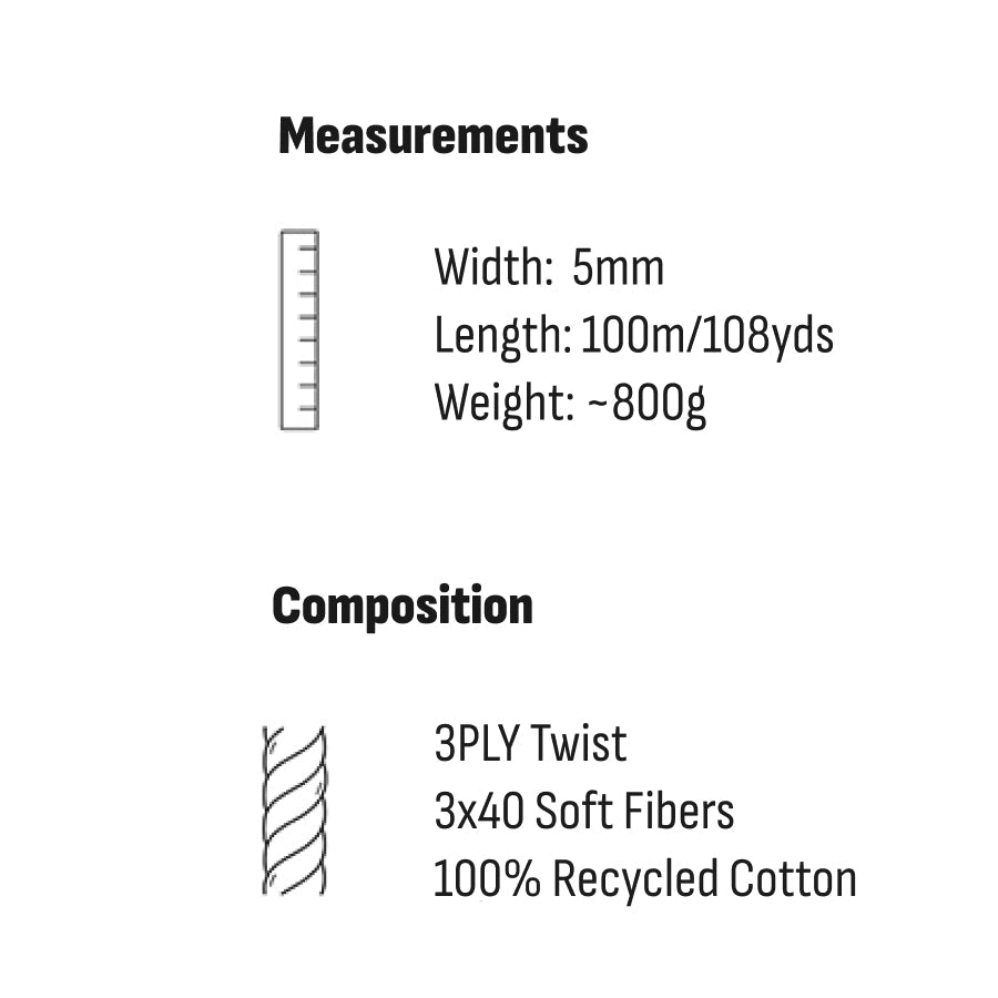 Bobbiny MACRAME ROPES 3PLY 5MM Aloe | Knitting yarn shop / dzijas veikals