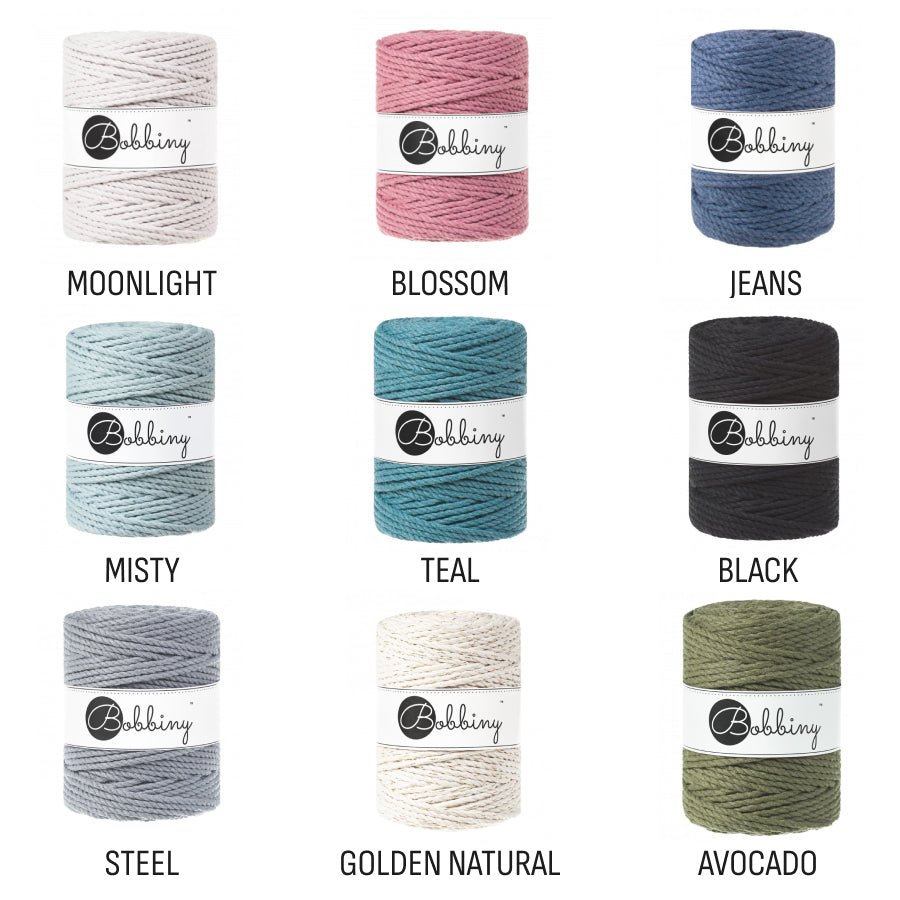 Bobbiny MACRAME ROPES 3PLY 5MM Aloe | Knitting yarn shop / dzijas veikals