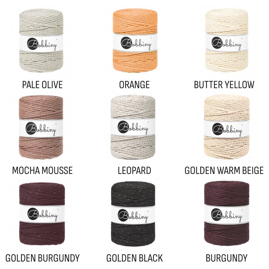 Bobbiny MACRAME ROPES 3PLY 5MM Aloe | Knitting yarn shop / dzijas veikals
