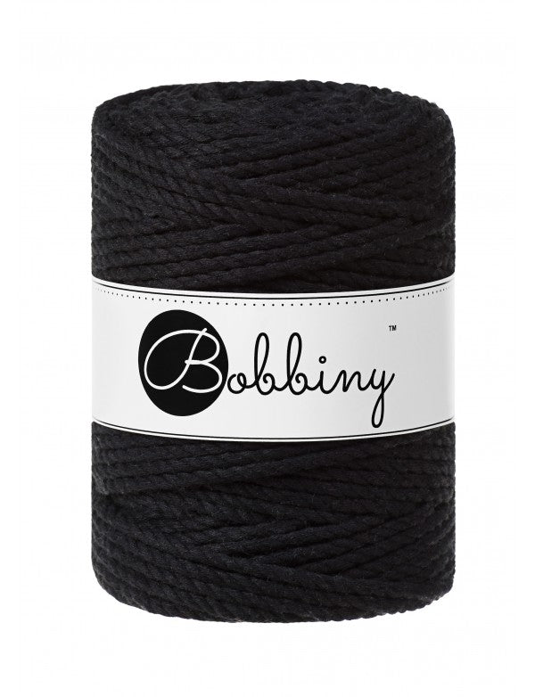 Bobbiny MACRAME ROPES 3PLY 5MM Black | Knitting yarn shop / dzijas veikals
