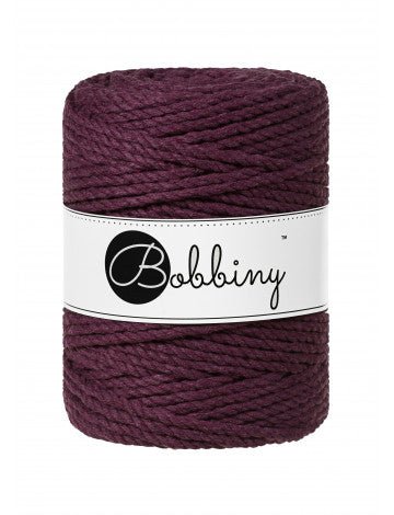 Bobbiny MACRAME ROPES 3PLY 5MM Blackberry | Knitting yarn shop / dzijas veikals