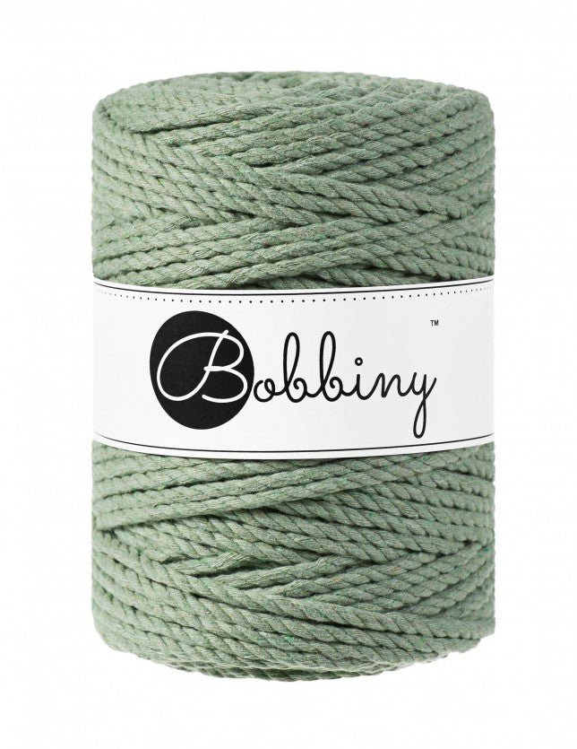 Bobbiny MACRAME ROPES 3PLY 5MM Eucalyptus Green | Knitting yarn shop / dzijas veikals