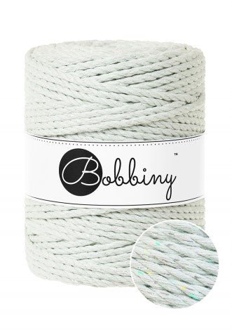 Bobbiny MACRAME ROPES 3PLY 5MM Glossy Milky Green | Knitting yarn shop / dzijas veikals