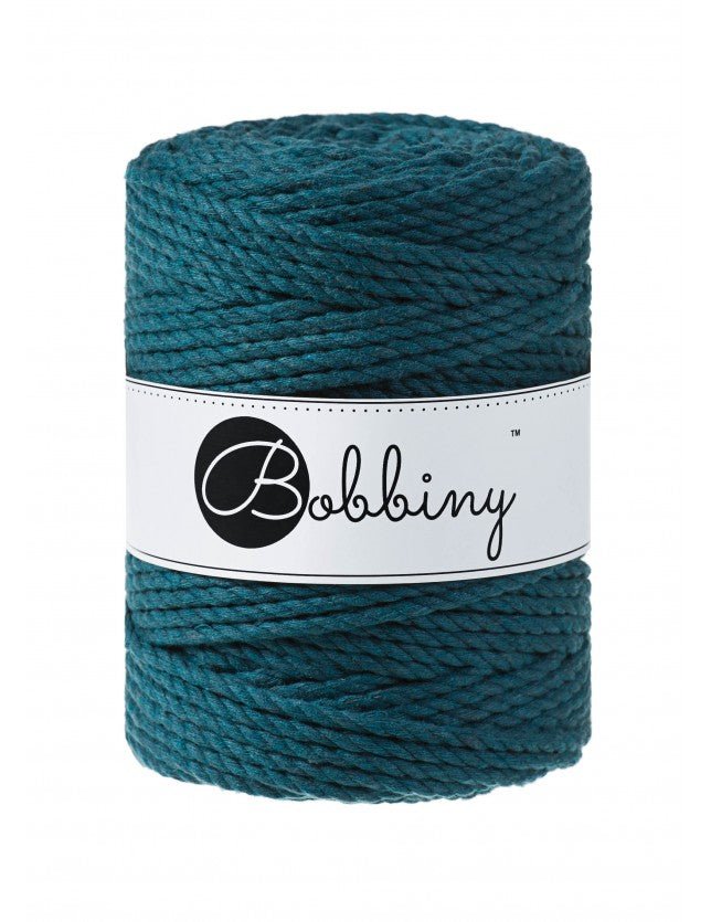 Bobbiny MACRAME ROPES 3PLY 5MM Peacock Blue | Knitting yarn shop / dzijas veikals