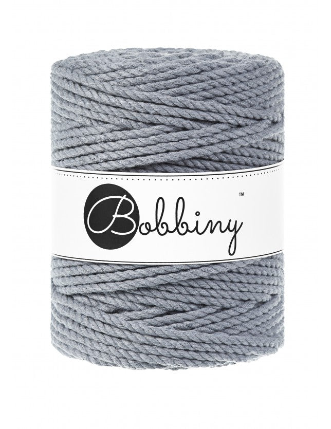 Bobbiny MACRAME ROPES 3PLY 5MM Steel | Knitting yarn shop / dzijas veikals