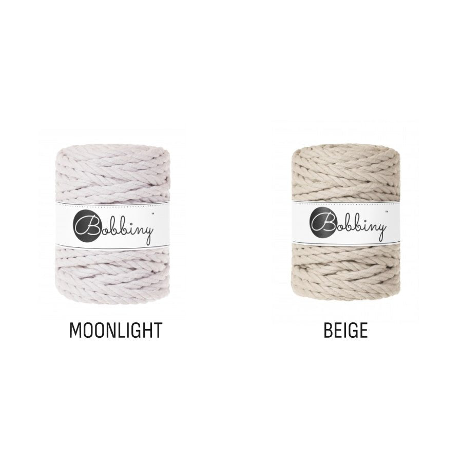 Bobbiny MACRAME ROPES 3PLY 9MM Beige | Knitting yarn shop / dzijas veikals