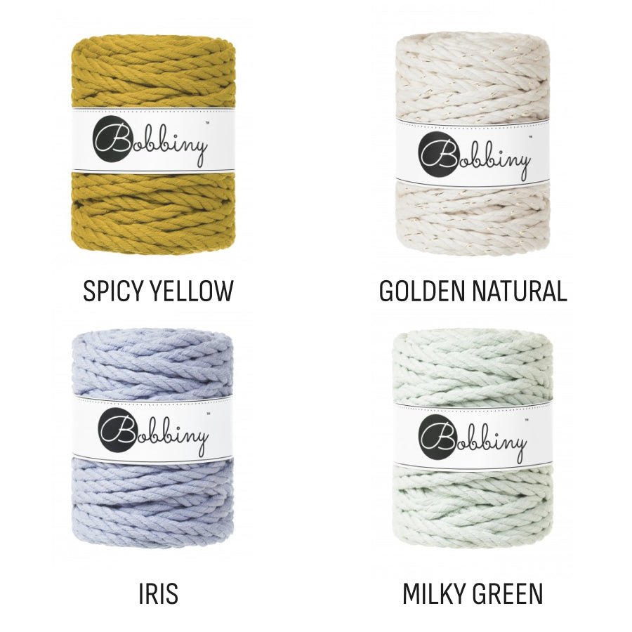 Bobbiny MACRAME ROPES 3PLY 9MM Beige | Knitting yarn shop / dzijas veikals