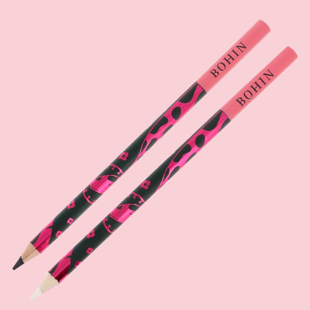 Bohin Chalk pencil washablem, black and white Black | Knitting yarn shop / dzijas veikals