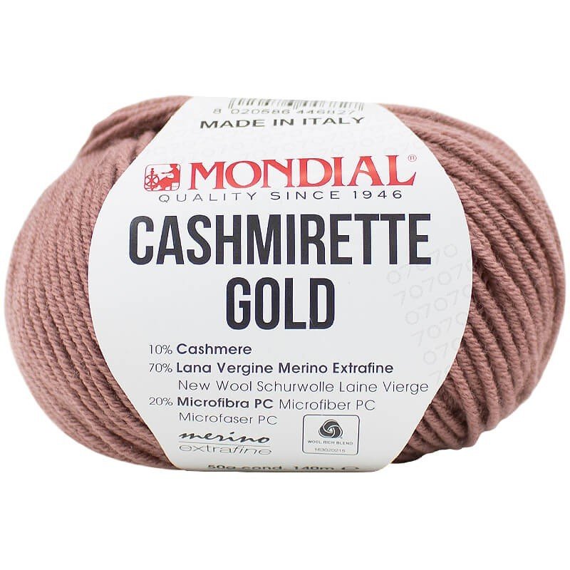 CASHMIRETTE GOLD MONDIAL Thè rosa 337 | Knitting yarn shop / dzijas veikals