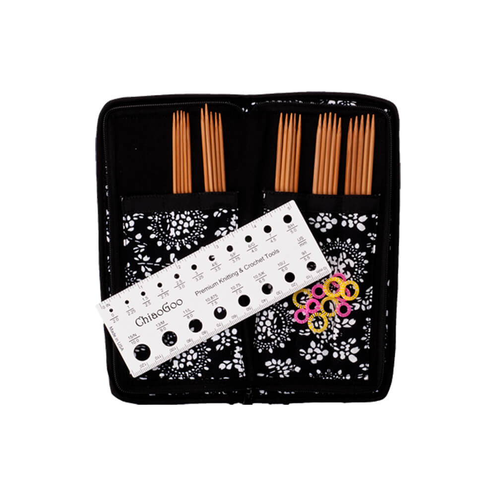 ChiaoGoo Bamboo double - pointed needle set 15cm patina | Knitting yarn shop / dzijas veikals