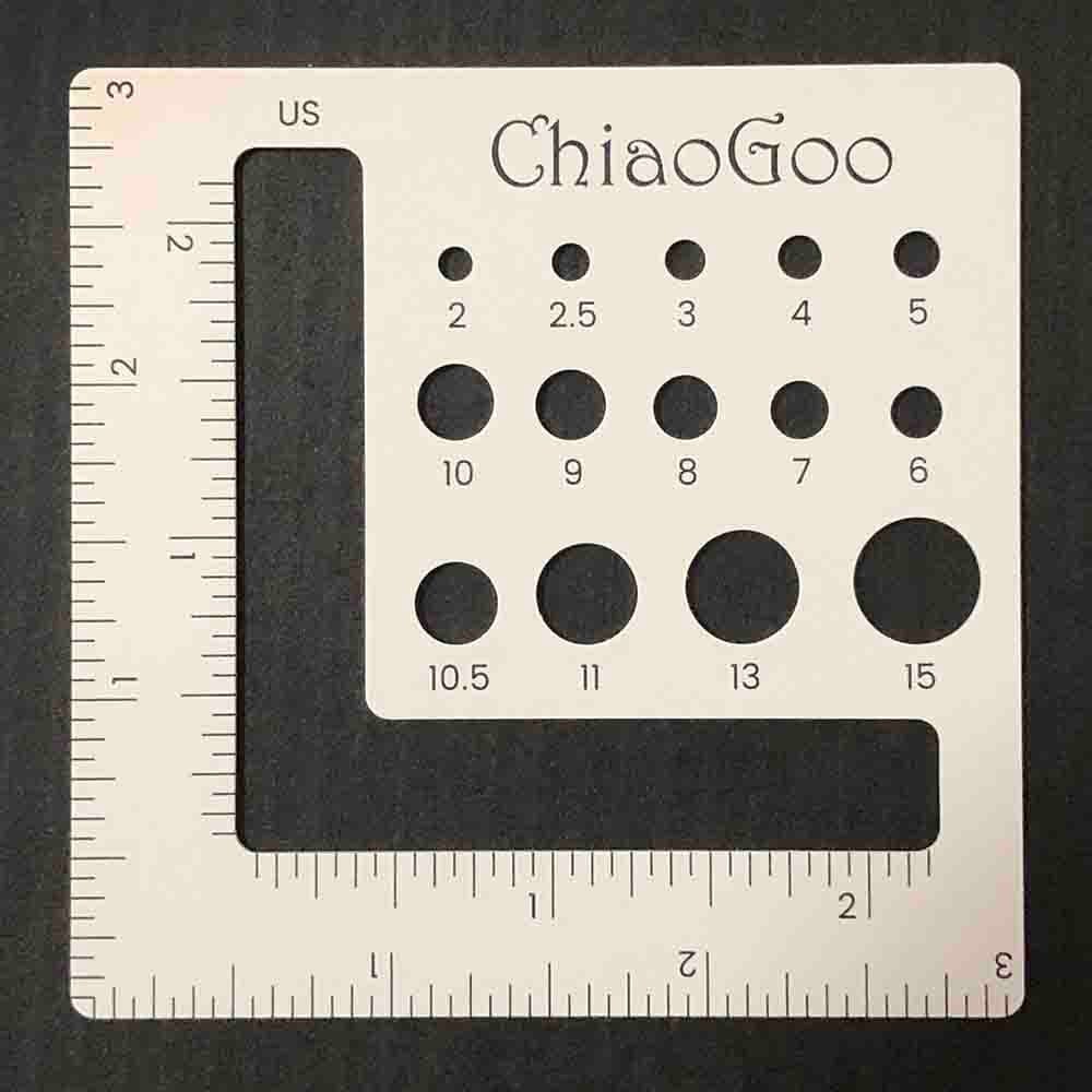 ChiaoGoo Needle gauge plastic 7.5x7.5cm | Knitting yarn shop / dzijas veikals