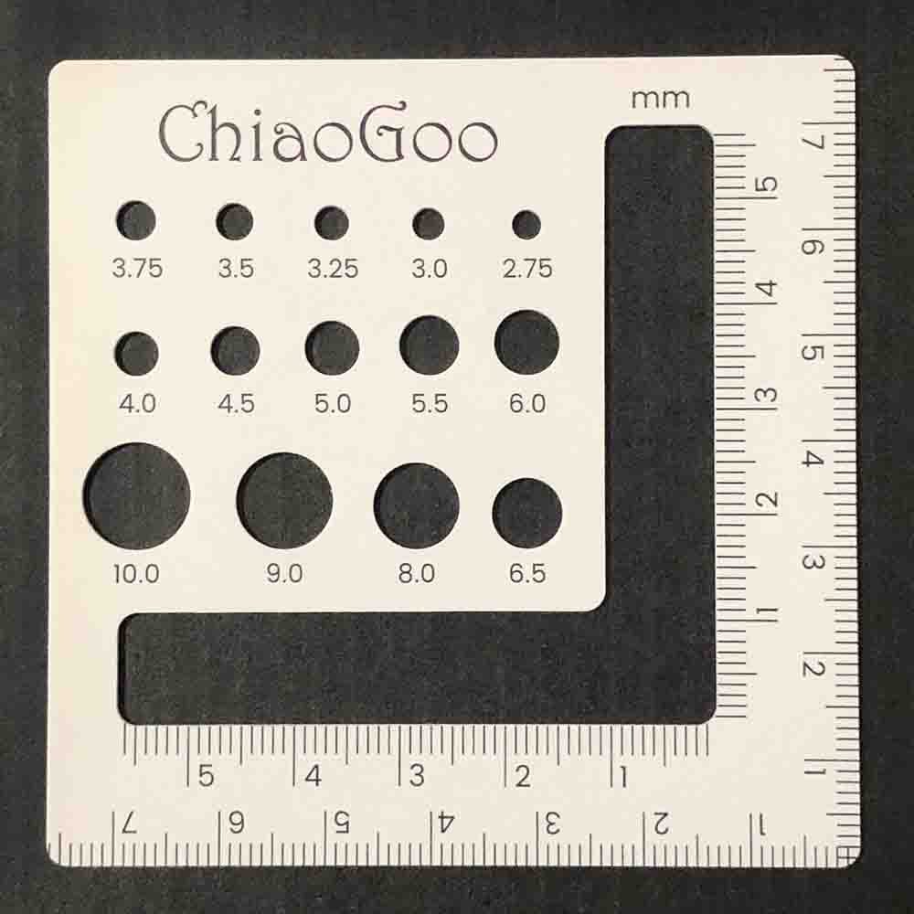ChiaoGoo Needle gauge plastic 7.5x7.5cm | Knitting yarn shop / dzijas veikals