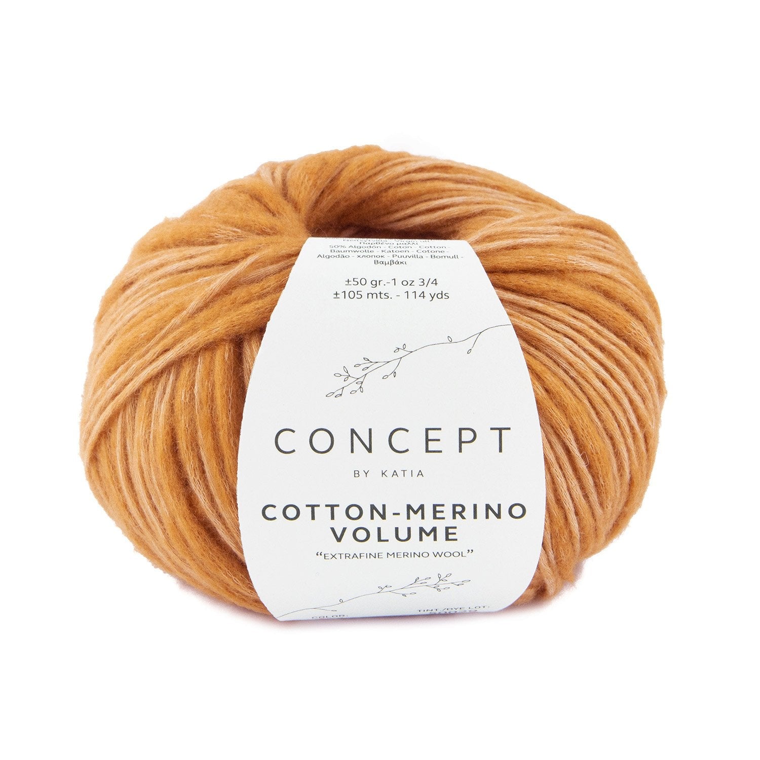 Cotton - Merino Volume Flamé Yarn – Textured Virgin Wool & Cotton Blend 203 - naranja quemada | Knitting yarn shop / dzijas veikals