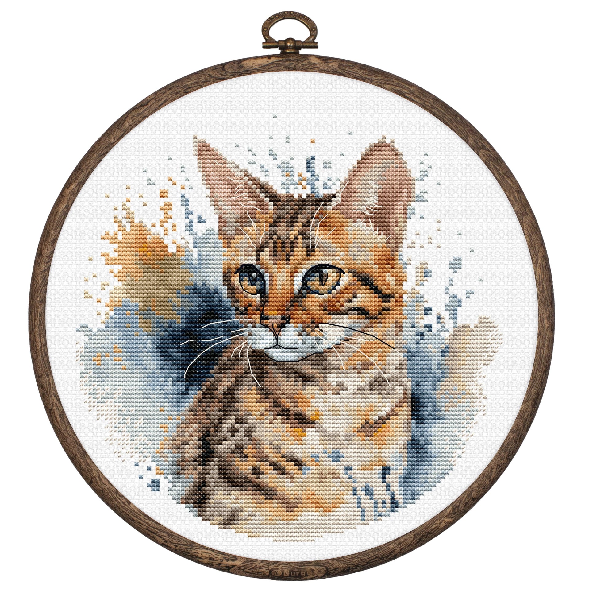 Cross Stitch Kit with Hoop Included Luca - S - BC210, The Bengal Cat | Knitting yarn shop / dzijas veikals