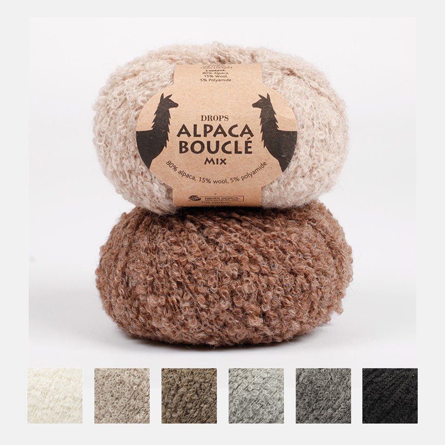 DROPS Alpaca Boucle 0100 off white | Knitting yarn shop / dzijas veikals