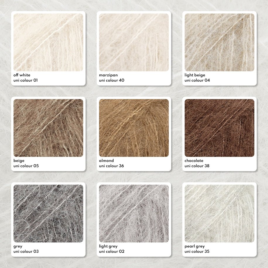 DROPS Brushed Alpaca Silk 01 off white | Knitting yarn shop / dzijas veikals