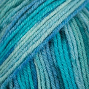 DROPS Fabel FABEL PRINT 340 blue lagoon | Knitting yarn shop / dzijas veikals