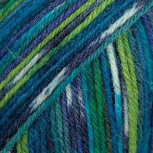 DROPS Fabel FABEL PRINT 677 green/turquoise | Knitting yarn shop / dzijas veikals