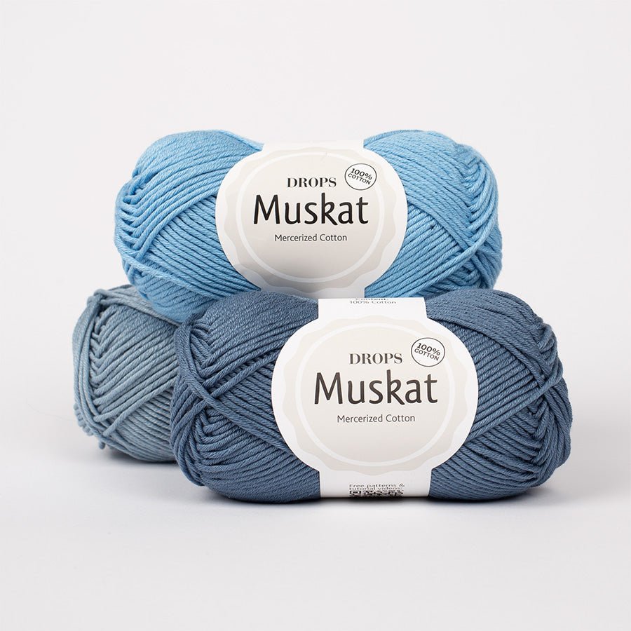 DROPS Muskat MUSKAT UNI COLOUR 01 light blue purple | Knitting yarn shop / dzijas veikals