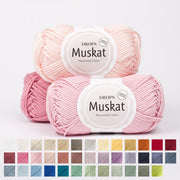 DROPS Muskat MUSKAT UNI COLOUR 01 light blue purple | Knitting yarn shop / dzijas veikals