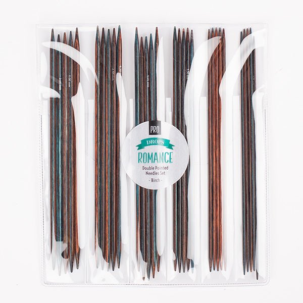 DROPS Pro Romance Double Pointed Needles Set, 20 cm, sizes 2.5, 3.0, 3.5, 4.0, 4.5 and 5.0 mm. | Knitting yarn shop / dzijas veikals