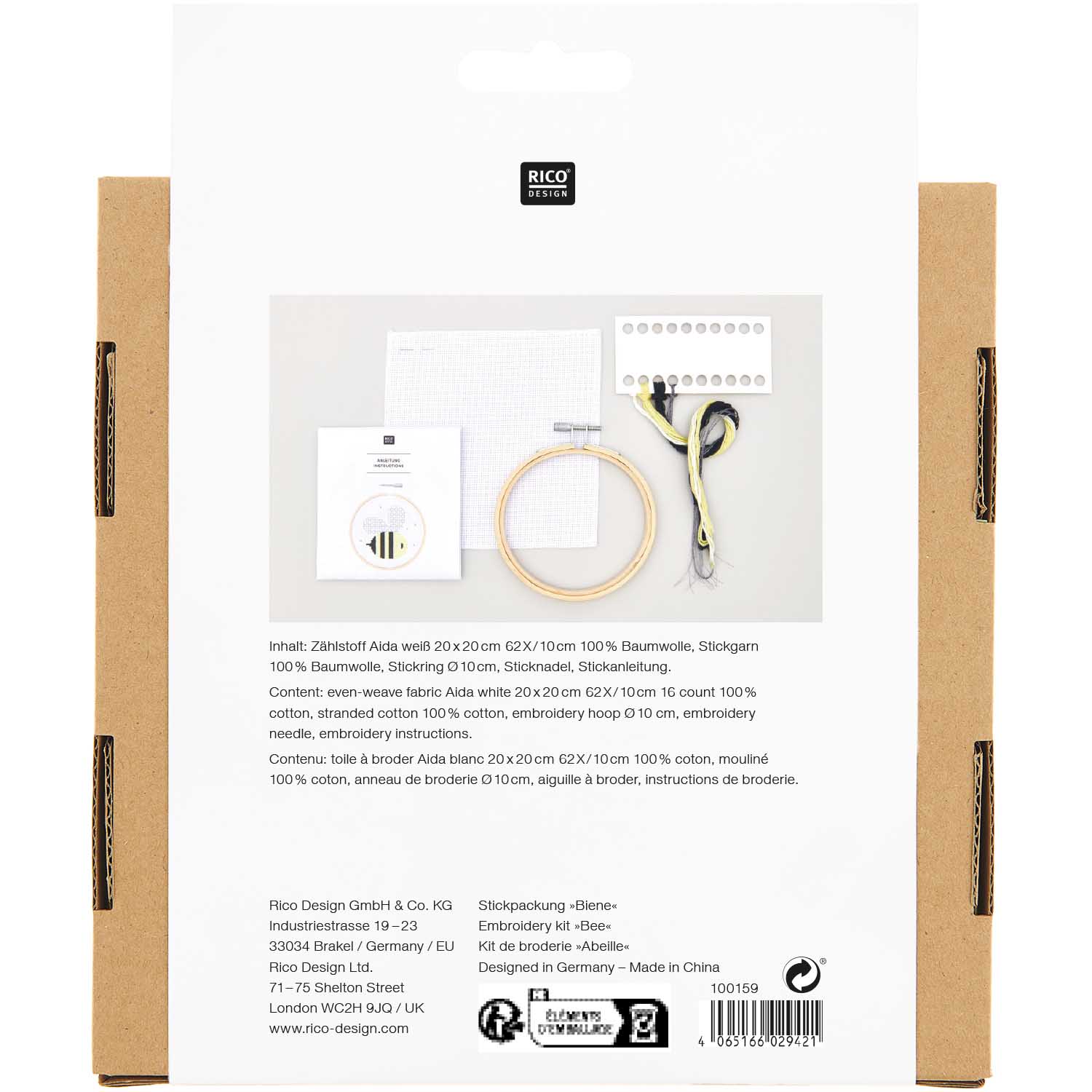 Embroidery kit - Bee | Knitting yarn shop / dzijas veikals