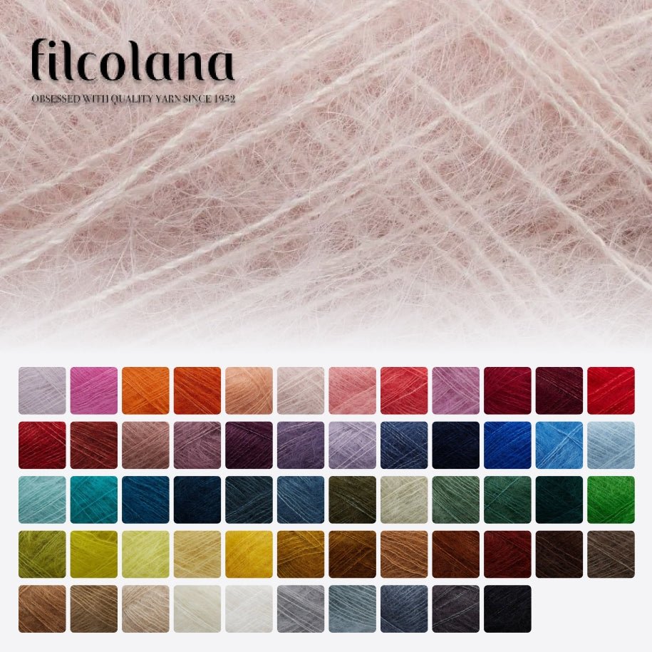 FILCOLANA Tilia Silk Mohair Yarn Snow White - 100 | Knitting yarn shop / dzijas veikals