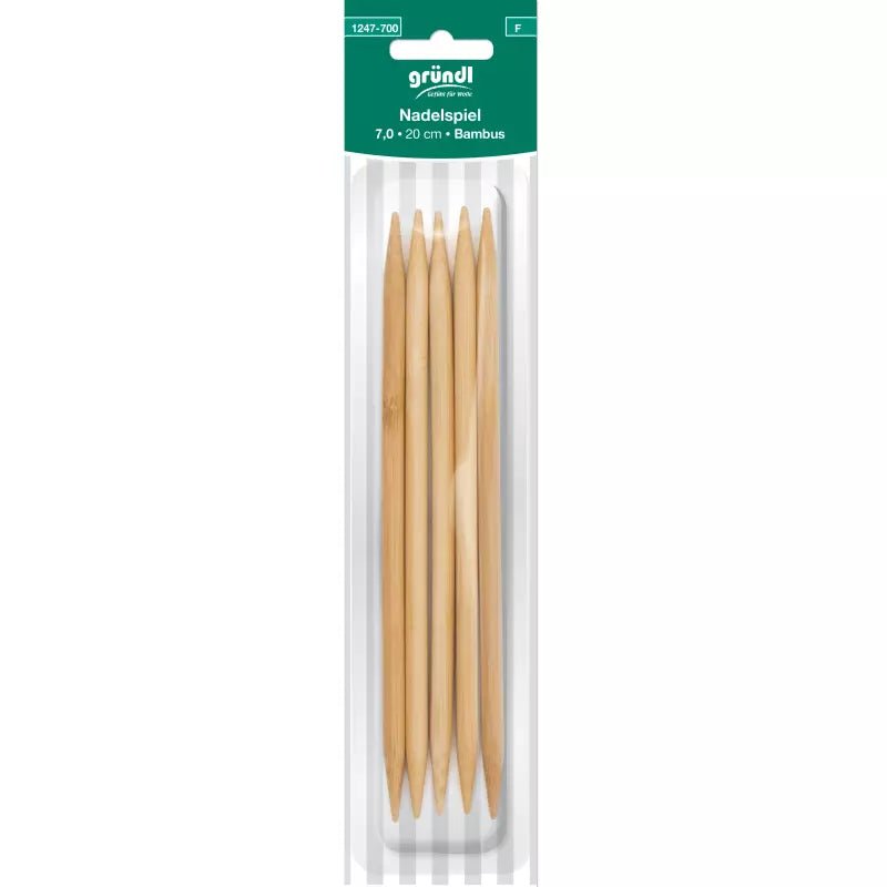 GRÜNDL Bamboo double pointed Knitting Needles – 20cm, 7mm & 8mm Sizes 7 | Knitting yarn shop / dzijas veikals