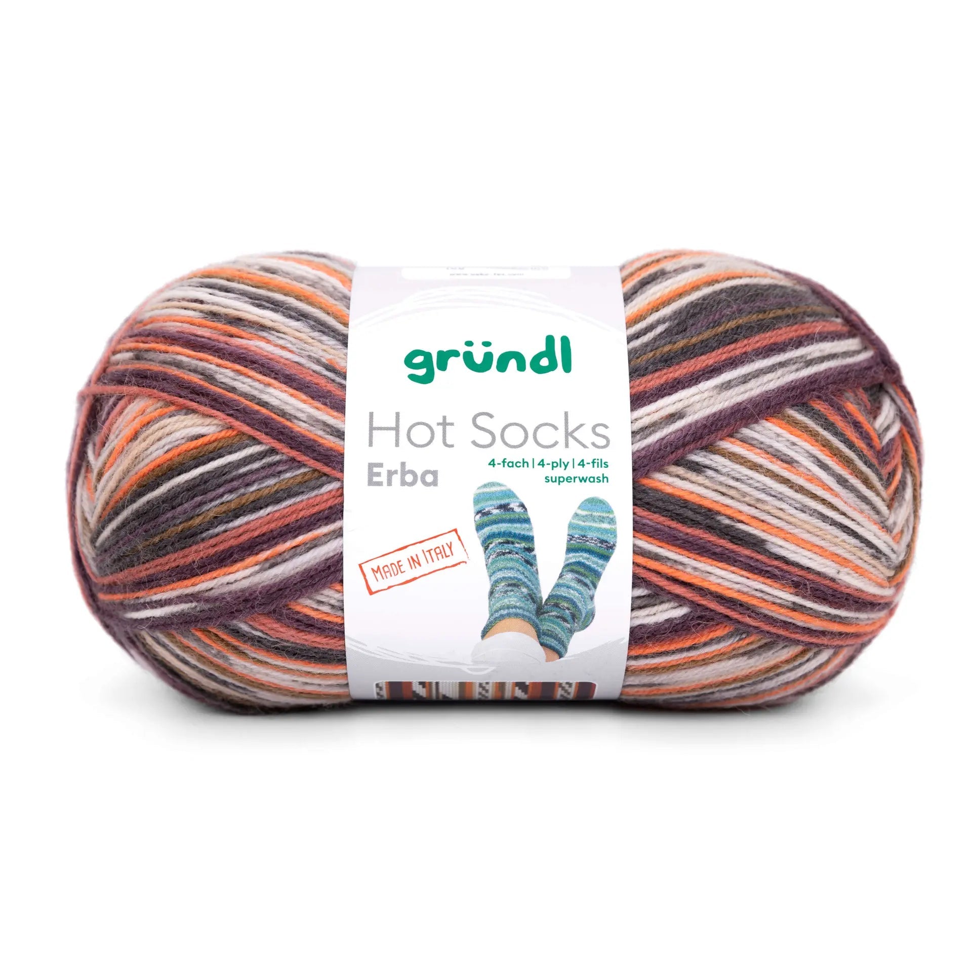 GRÜNDL Hot Socks Erba Yarn – 4 - Ply, Superwash Virgin Wool, 100g/420m Hot Socks Erba, 4 - fach - 03 | Knitting yarn shop / dzijas veikals