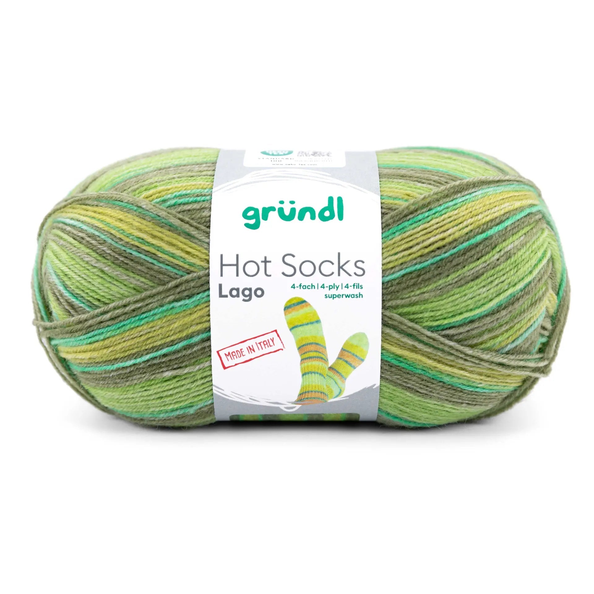 GRÜNDL Hot Socks Lago Yarn – 4 - Ply Superwash Wool, Durable & Easy - Care Hot Socks Lago, 4 - fach - 03 | Knitting yarn shop / dzijas veikals