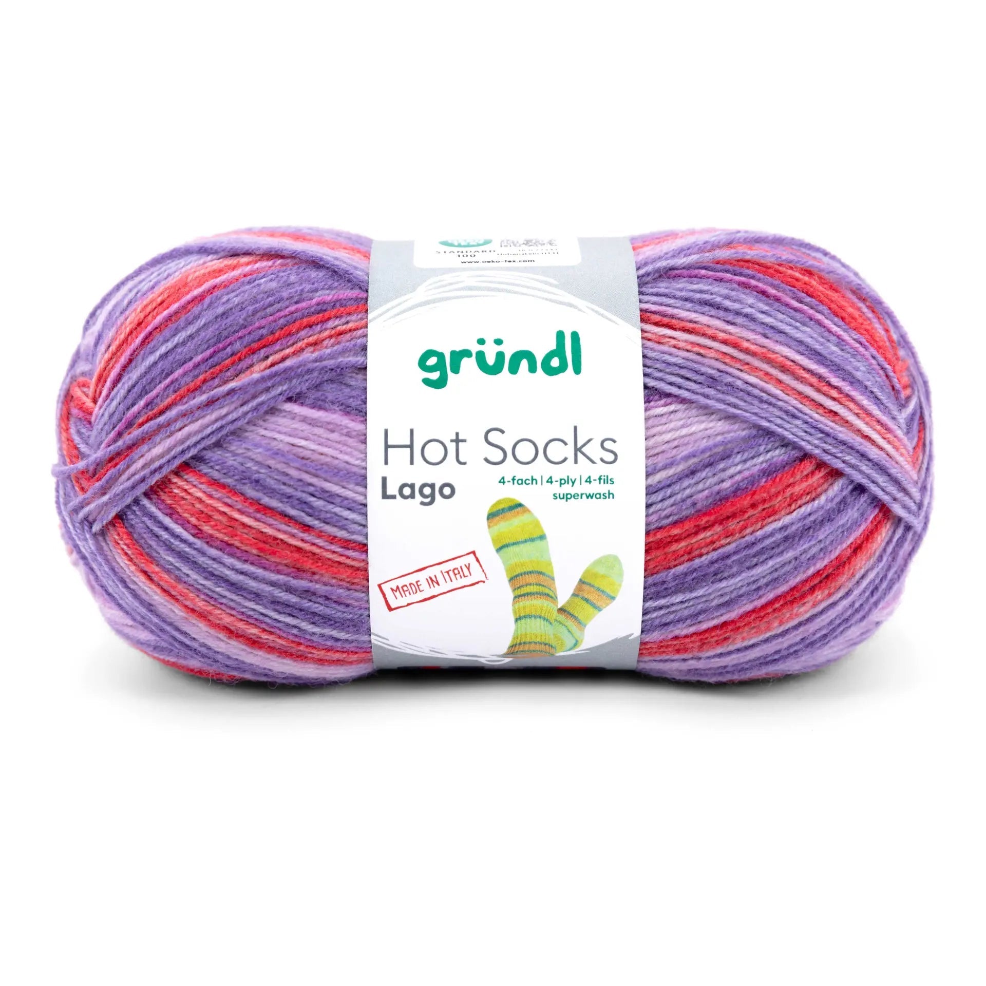 GRÜNDL Hot Socks Lago Yarn – 4 - Ply Superwash Wool, Durable & Easy - Care Hot Socks Lago, 4 - fach - 05 | Knitting yarn shop / dzijas veikals