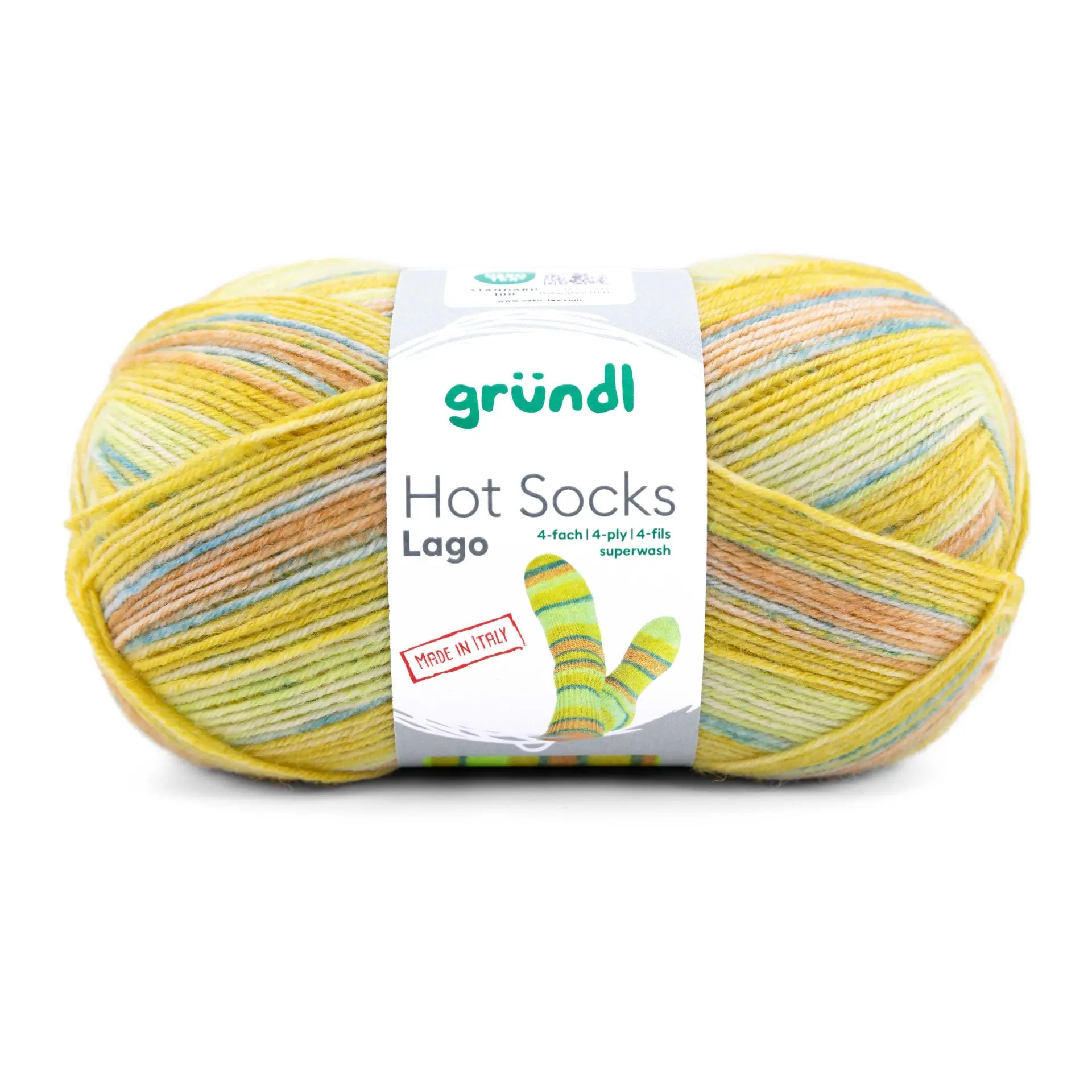 GRÜNDL Hot Socks Lago Yarn – 4 - Ply Superwash Wool, Durable & Easy - Care Hot Socks Lago, 4 - fach - 07 | Knitting yarn shop / dzijas veikals