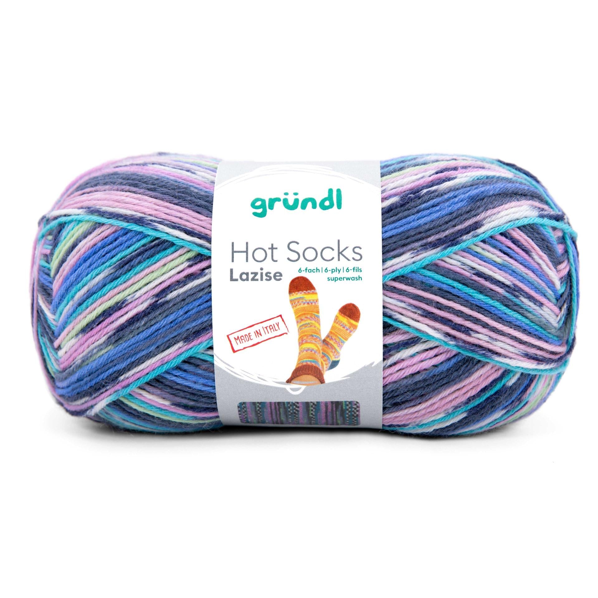 GRÜNDL Hot Socks Lazise Yarn – 6 - Ply Superwash Wool, Durable & Easy - Care Hot Socks Lazise, 6 - fach - 01 | Knitting yarn shop / dzijas veikals