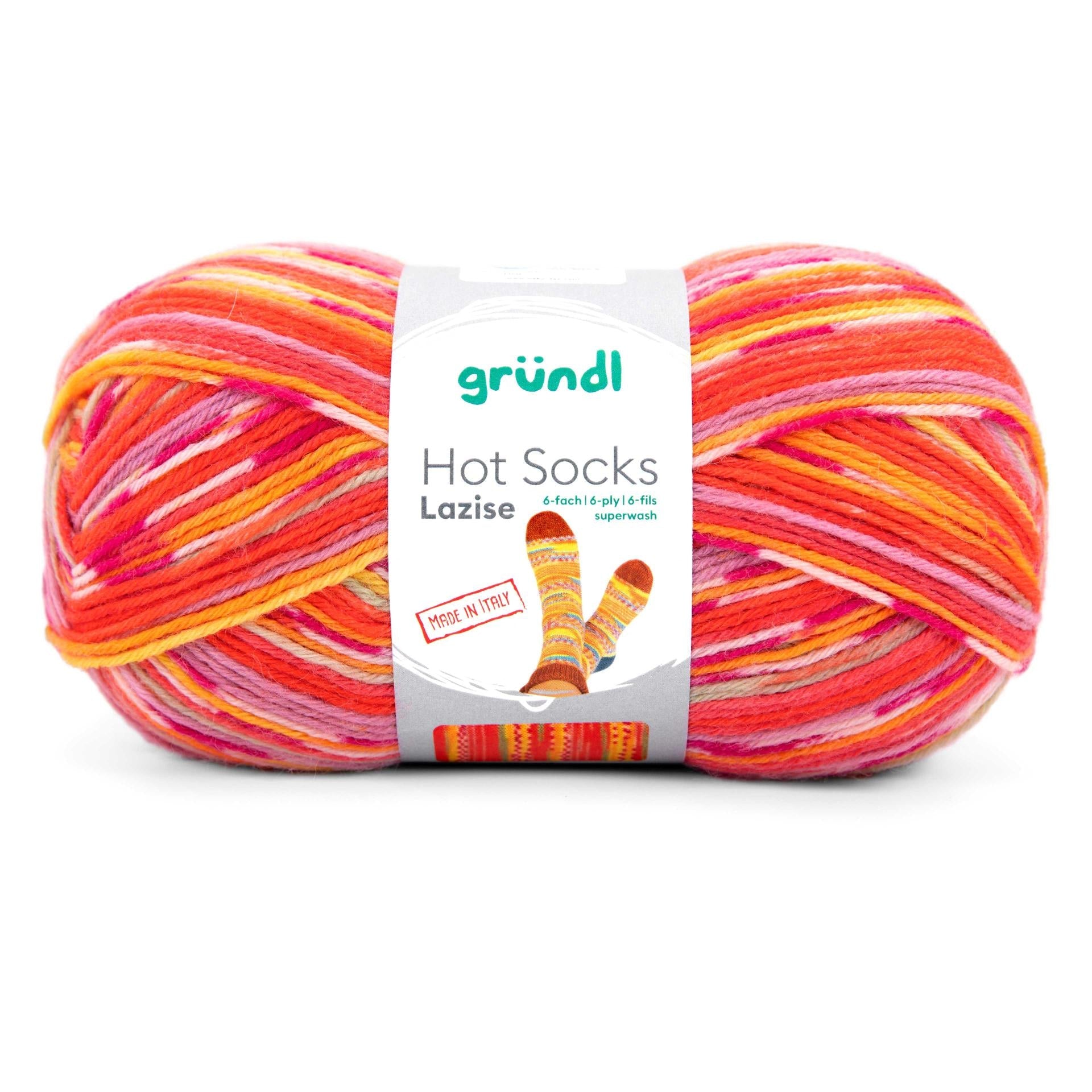 GRÜNDL Hot Socks Lazise Yarn – 6 - Ply Superwash Wool, Durable & Easy - Care Hot Socks Lazise, 6 - fach - 03 | Knitting yarn shop / dzijas veikals