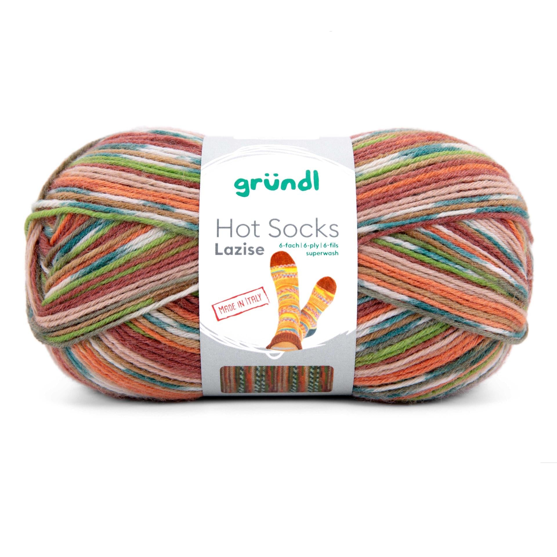 GRÜNDL Hot Socks Lazise Yarn – 6 - Ply Superwash Wool, Durable & Easy - Care Hot Socks Lazise, 6 - fach - 07 | Knitting yarn shop / dzijas veikals