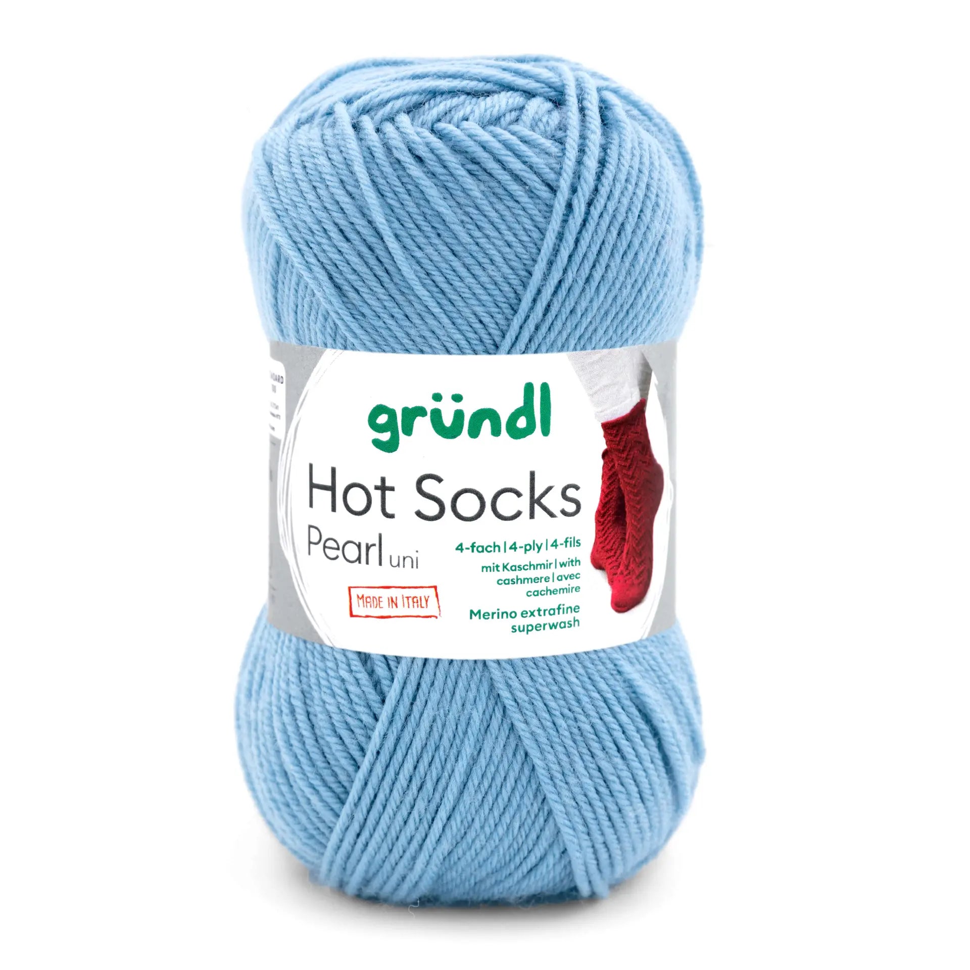 GRÜNDL Hot Socks Pearl Uni Yarn – 4 - Ply Merino & Cashmere 12 | Knitting yarn shop / dzijas veikals