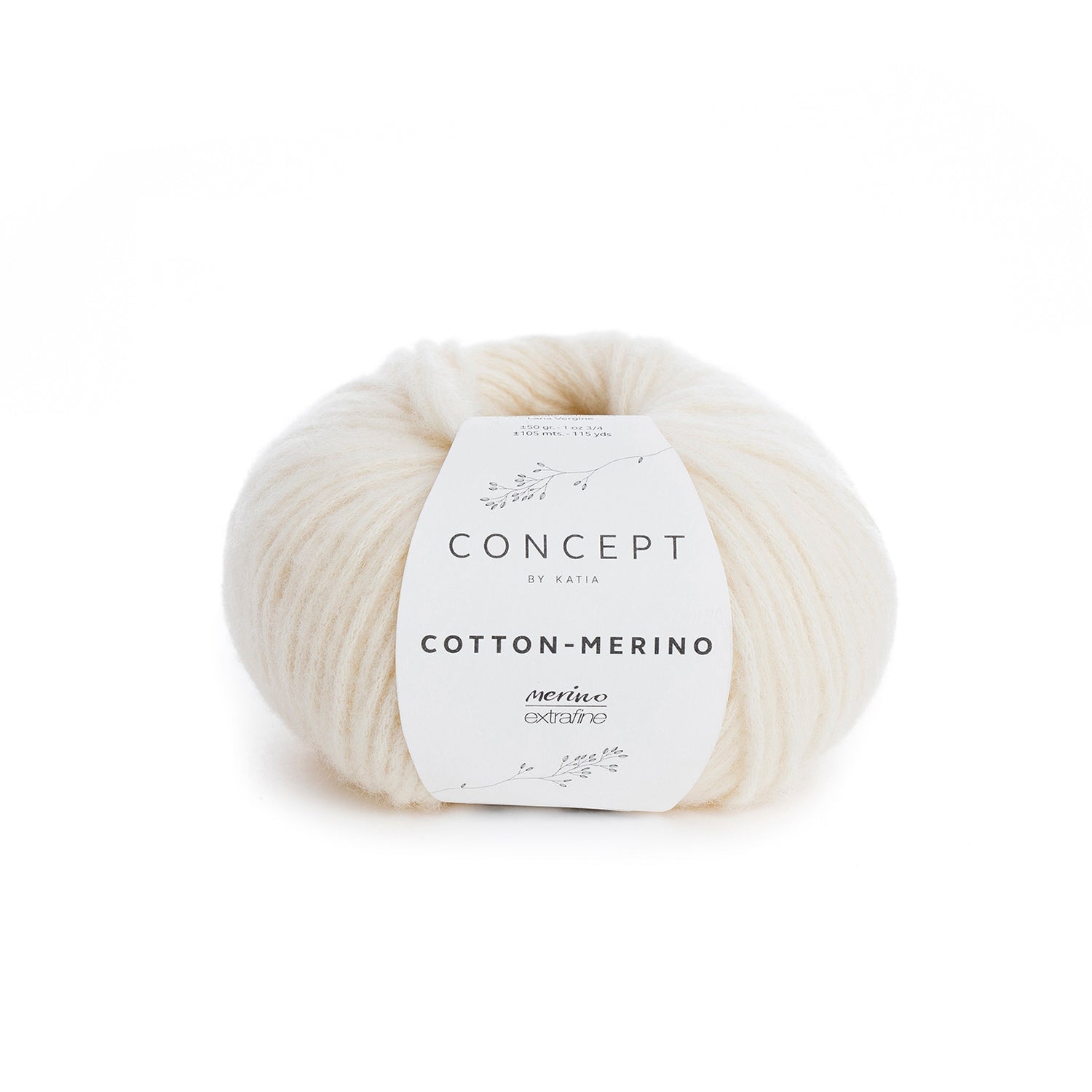 KATIA Cotton-Merino – 70% Cotton, 30% Extra-Fine Merino Wool 100 - Ecru | Knitting yarn shop / dzijas veikals