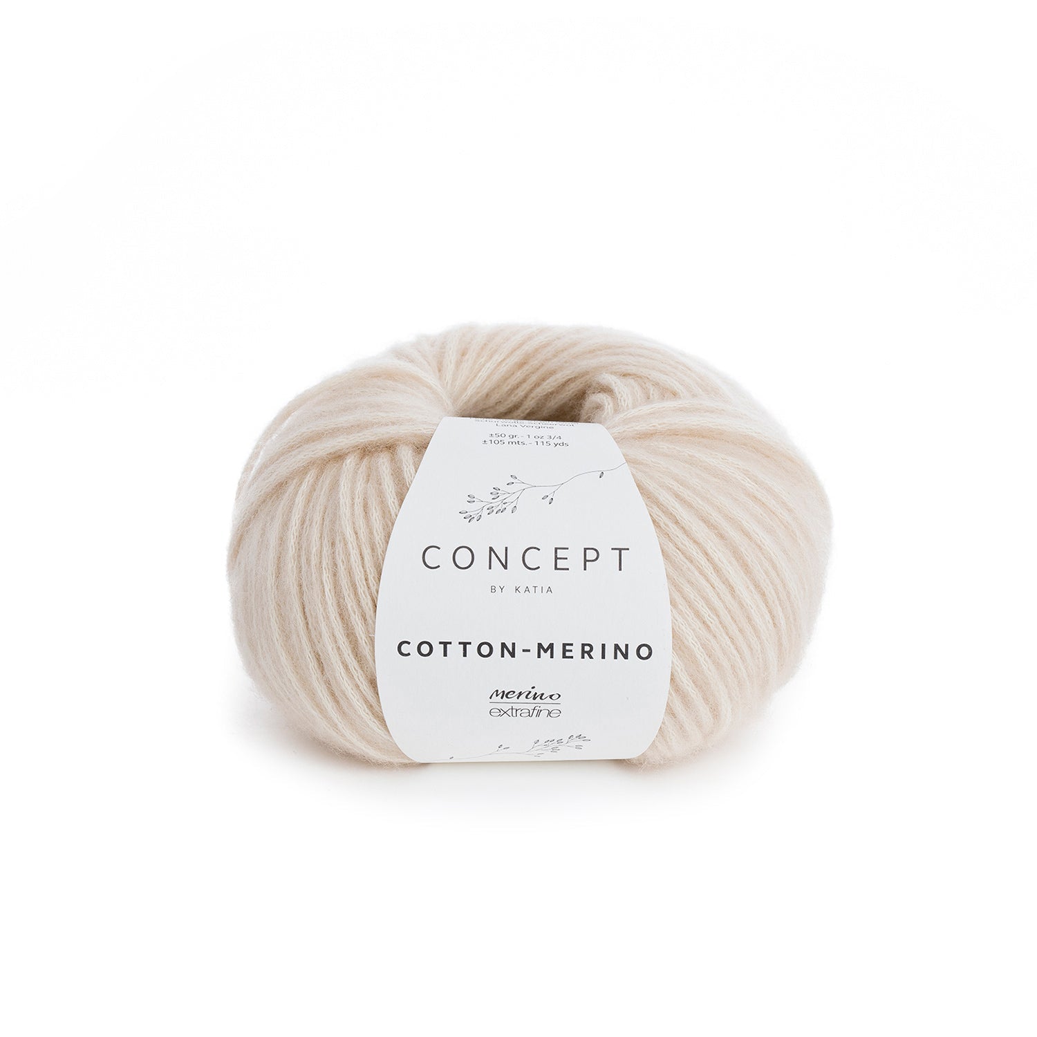 KATIA Cotton-Merino – 70% Cotton, 30% Extra-Fine Merino Wool 101 - Light beige | Knitting yarn shop / dzijas veikals