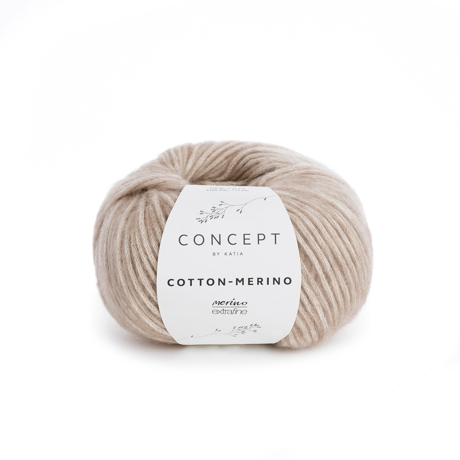 KATIA Cotton-Merino – 70% Cotton, 30% Extra-Fine Merino Wool 104 - Beige | Knitting yarn shop / dzijas veikals