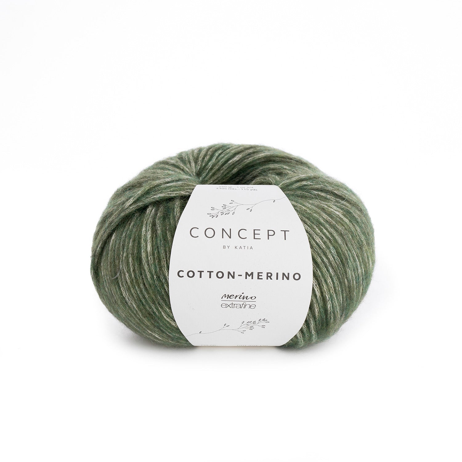 KATIA Cotton-Merino – 70% Cotton, 30% Extra-Fine Merino Wool 122 - Pale green | Knitting yarn shop / dzijas veikals