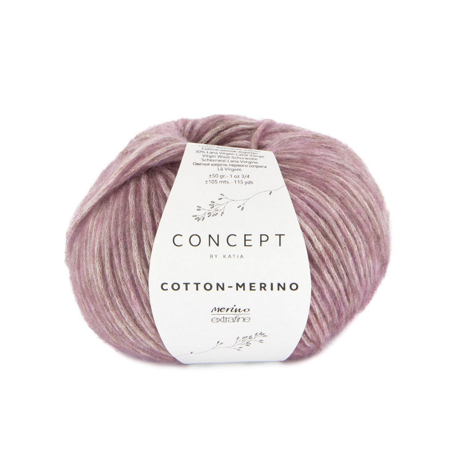 KATIA Cotton-Merino – 70% Cotton, 30% Extra-Fine Merino Wool 143 - Pastel violet | Knitting yarn shop / dzijas veikals