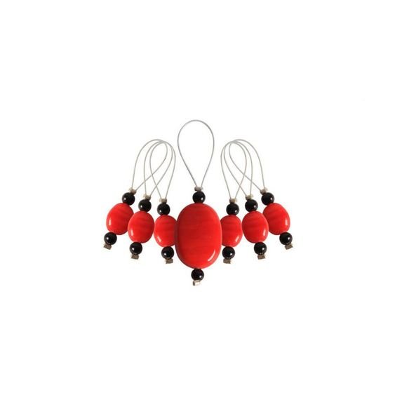 KnitPro Bead Stitch markers - 1x7pcs Tangerine | Knitting yarn shop / dzijas veikals