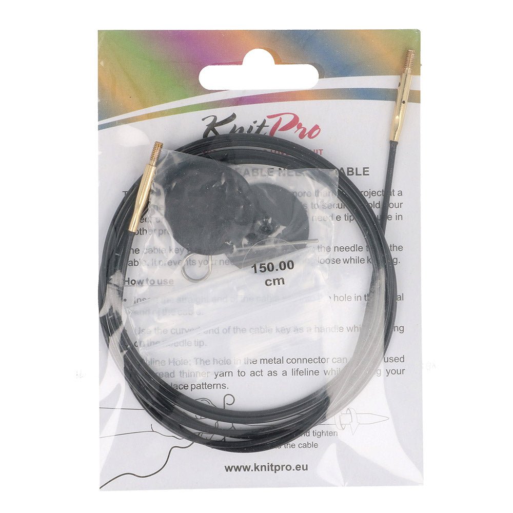 KnitPro Cable 150cm black - gold | Knitting yarn shop / dzijas veikals