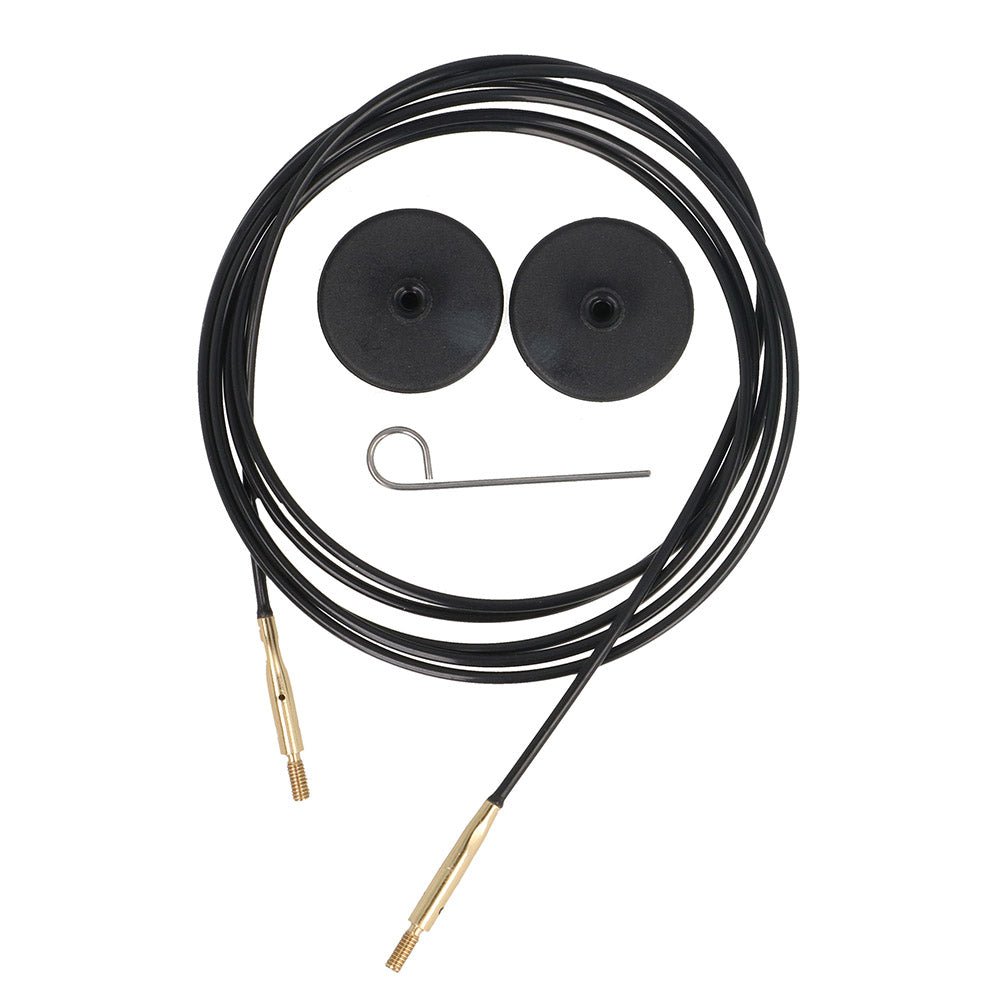 KnitPro Cable 150cm black - gold | Knitting yarn shop / dzijas veikals