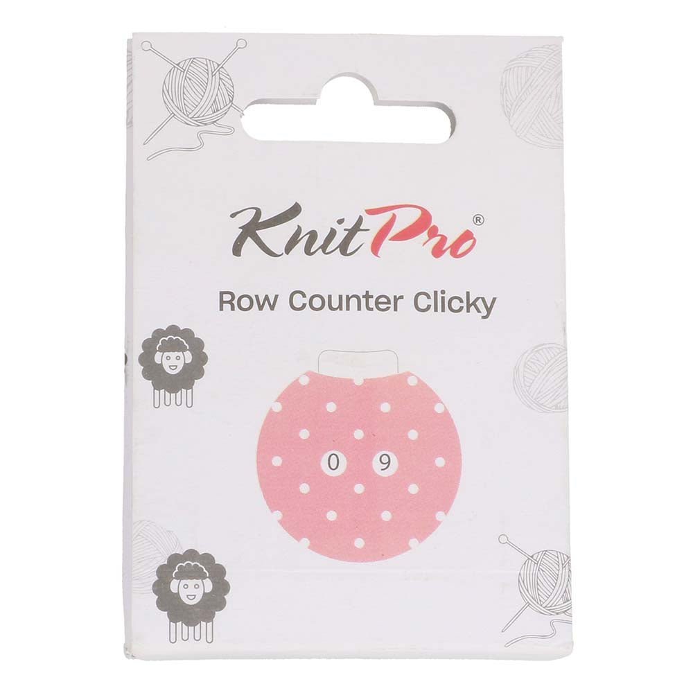 KnitPro Clicky row counter 40x37.5mm pink | Knitting yarn shop / dzijas veikals