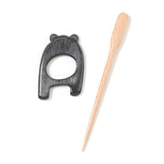 KnitPro Flora shawl pin with brooch Lazy Bear | Knitting yarn shop / dzijas veikals